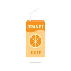 Orange juice box vector