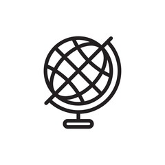 geography, globe outline vector icon