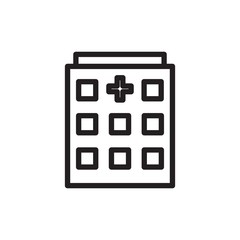 hospital building outline vector icon