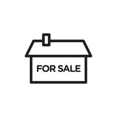 house for sale, for sale outline vector icon