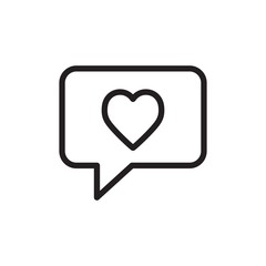 love message outline vector icon
