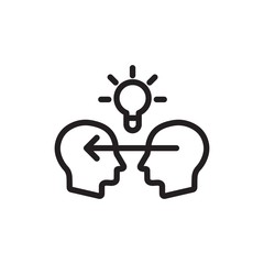 mentoring, idea exchange outline vector icon