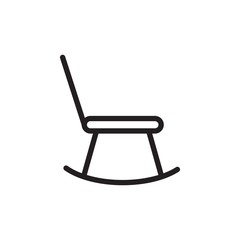 rocking chair outline vector icon
