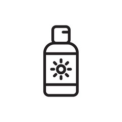Obraz premium sun cream outline vector icon
