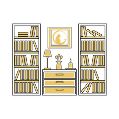 Interior home design vector  illustration.