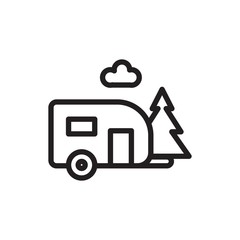trailer park outline vector icon