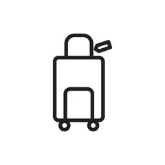 wheeled luggage outline vector icon