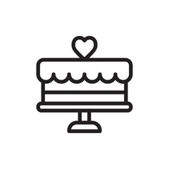 wedding cake outline vector icon
