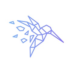 hummingbird colibri bird geometric shattered fractal fraction logo vector icon © gaga vastard