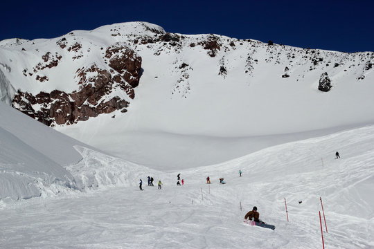 Slope on the skiing resort Elbrus, Russia