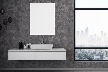 Modern bathroom with empty banner