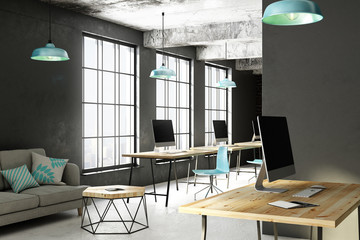 Modern coworking office interior