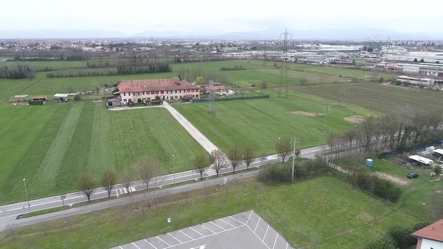 Aerial video shot with a drone, residential and commercial estate