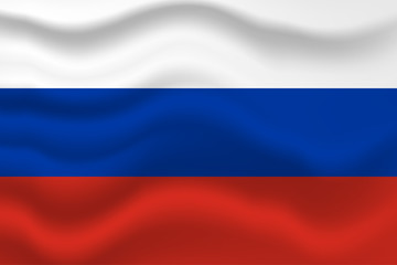 Waving Flag Of The Russian Federation. Vector illustration for your design.