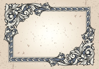 Vintage decorative ornate blank