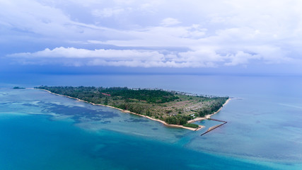 Bird's eye view of Koh Kradat or Kradat island , Trat, Thailand (Photo from Drone)