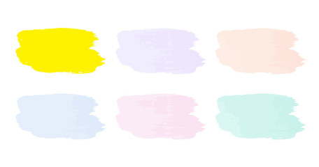 Vector colorful paint smear stroke stain set. Abstract textured art illustration. Acrylic Texture Paint Stain Illustration. Hand drawn brush strokes vector elements. Spring and summer colors.