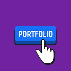 Hand Mouse Cursor Clicks the Portfolio Button.