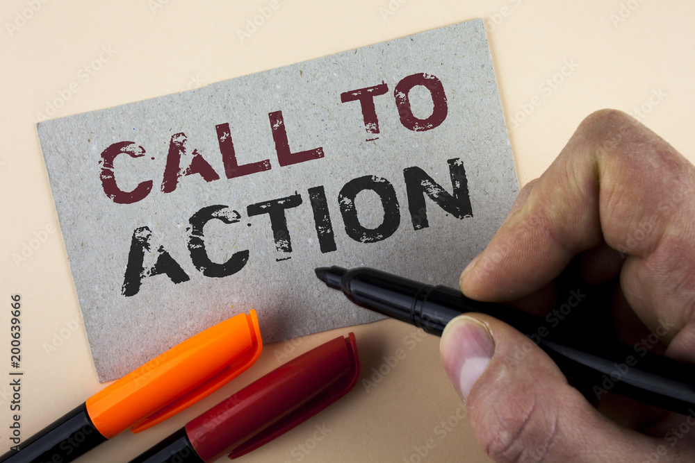 Poster conceptual hand writing showing call to action. business photo text most important part of online di