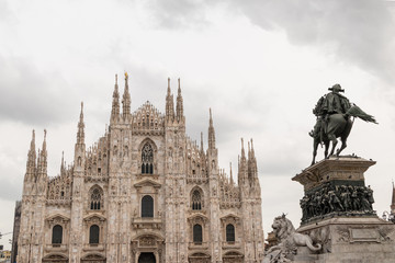 Fototapeta na wymiar Milan Cathedral in Piazza del Duomo , Italy 