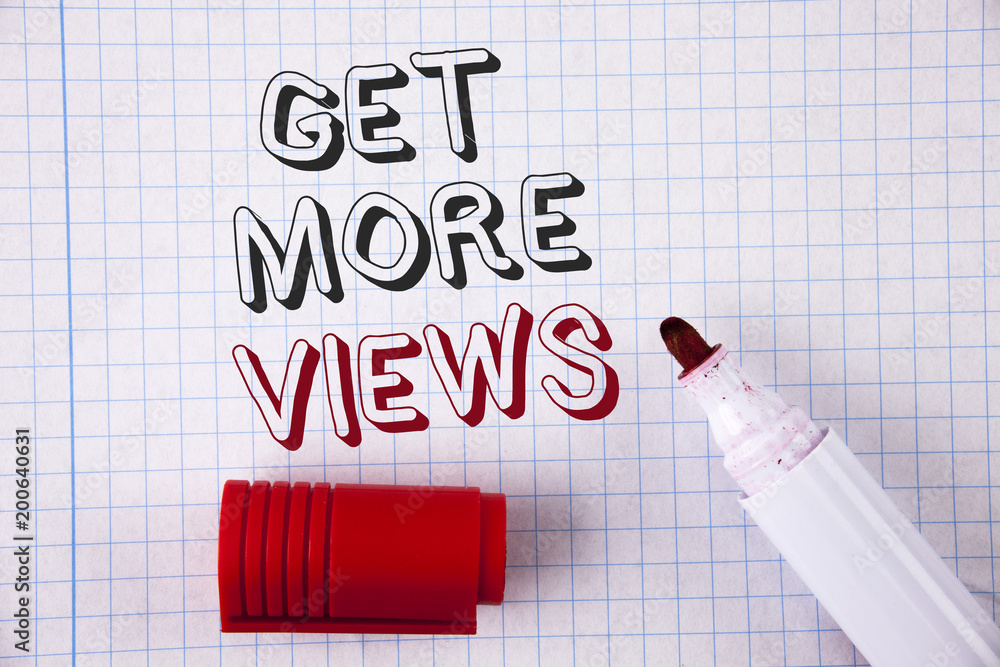 Poster text sign showing get more views. conceptual photo increase web traffic optimise blog strategy analy