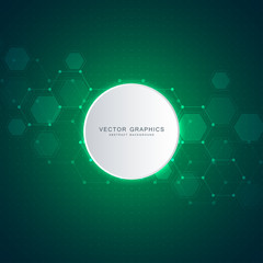 Technology background with hexagons. Molecular structure and chemical compounds.