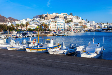 Port in Naxos, Greece - obrazy, fototapety, plakaty