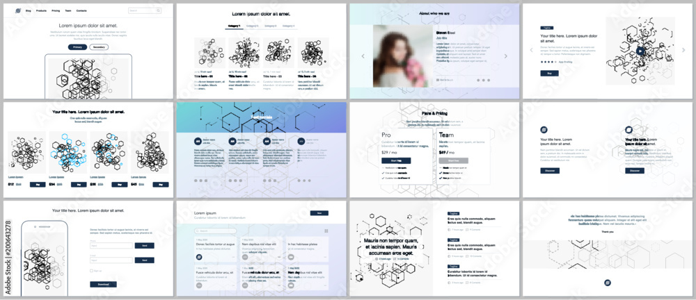 Canvas Prints vector templates for website design, minimal presentations, portfolio. ui, ux, gui. design of header