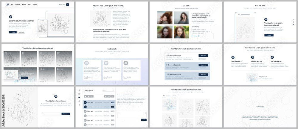 Sticker vector templates for website design, minimal presentations, portfolio. ui, ux, gui. design of header