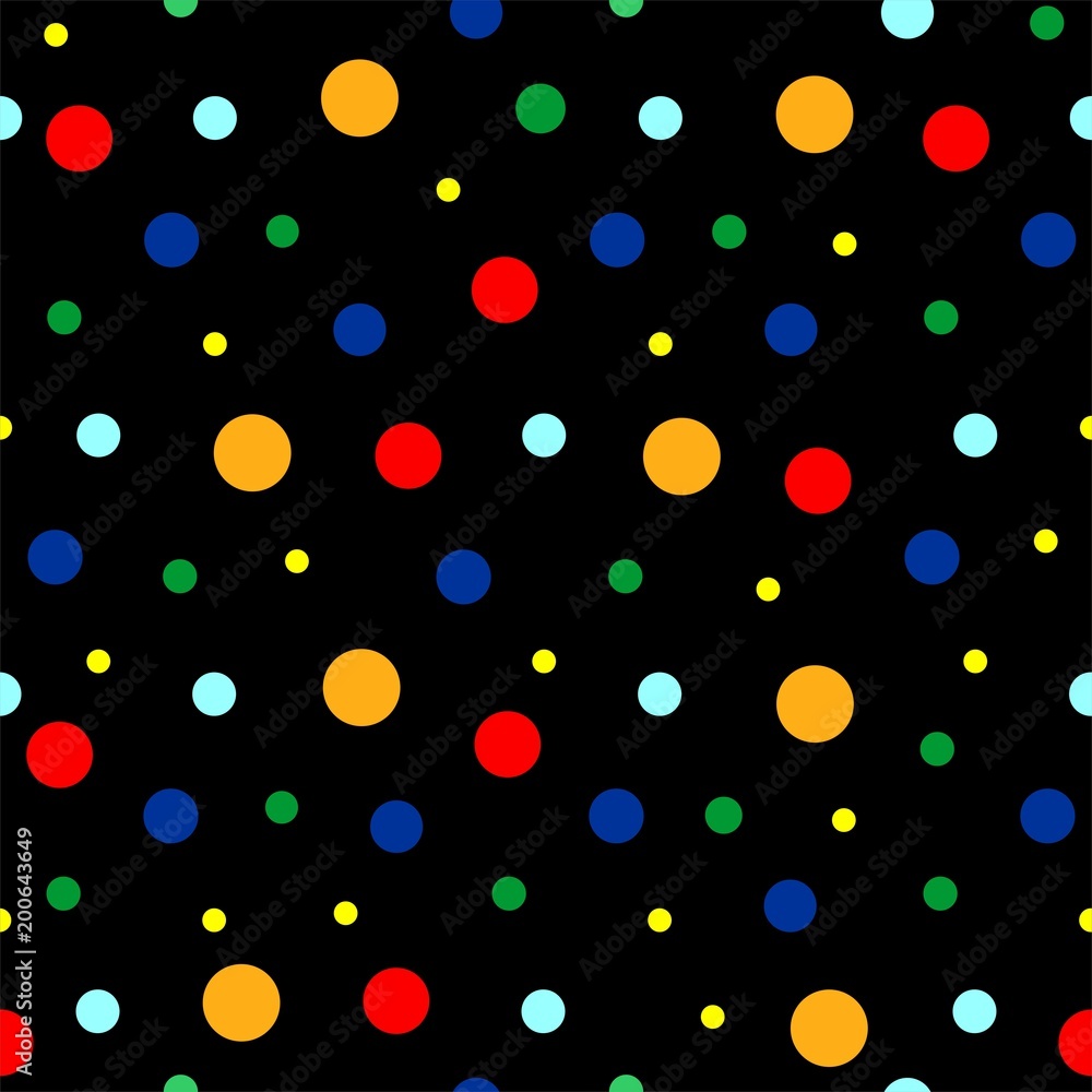 Poster dark seamless vector pattern with dots. colorful background.