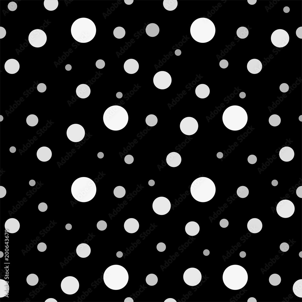 Poster dark seamless vector pattern with dots. black and grey background.