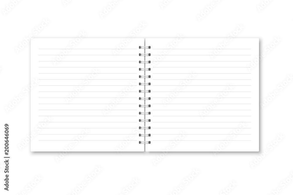 Aufkleber vector realistic opened notebook