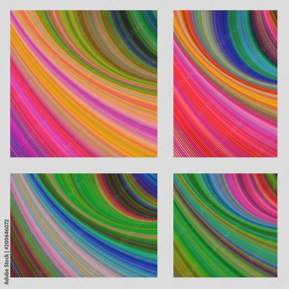 Poster multicolored computer generated psychedelic brochure background set