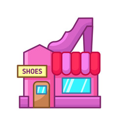 Icon Shop of shoes  Illustration Filled Line 