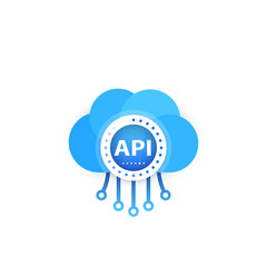API, application programming interface, cloud software vector illustration