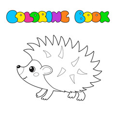 Vector outline of cute hedgehog isolated on white background. Coloring book for kids © mayalis