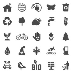 Eco black icons set .Vector