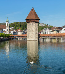 Fototapeta na wymiar Springtime view in the city of Lucerne, Switzerland