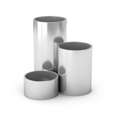 3D Rendering Metal Pipes isolated on white