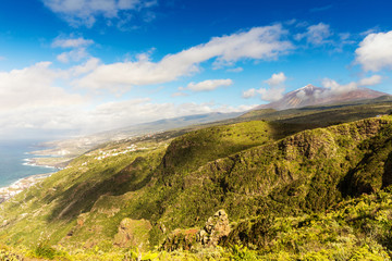 beautiful Tenerife mountain landscape on sunny summer day