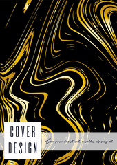 Modern Marble Cover Design for your Business with Abstract Lines. Futuristic Poster, Flyer, Layout with Liquid Pattern for Branding, Identity, Annual Report. Vector minimalistic brochure. Luxury.
