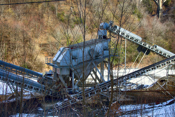 mining equipment in mountains. currently not working