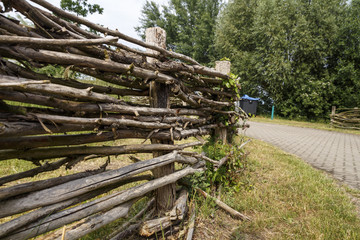 Wooden fence in Ruehstaedt, Germany, 2017