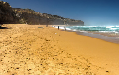 Beach in the Pacific ocean near the 12 apostles. Misty morning.