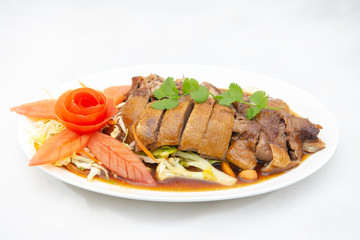 Thai style crispy duck with dark sauce