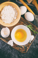 Ingredients for pie, bread or pasta
