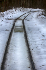 railroad in snow