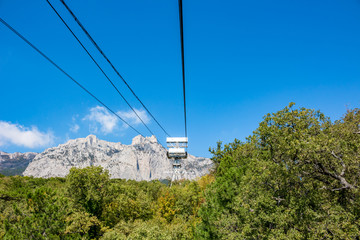 The south coast of Crimea. Cable car to Mount Ai-Petri
