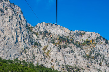 The south coast of Crimea. Cable car to Mount Ai-Petri
