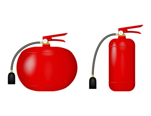 A set of fire extinguishers. Vector illustration.
